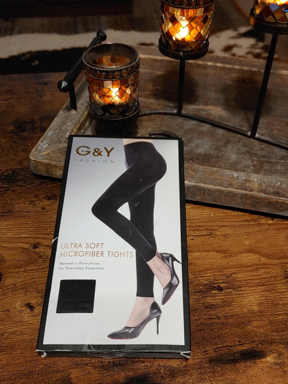 NWT Medium G&Y Fashion Black Ultra Soft Microfiber Footless Tights